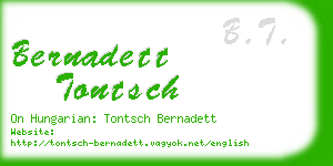 bernadett tontsch business card